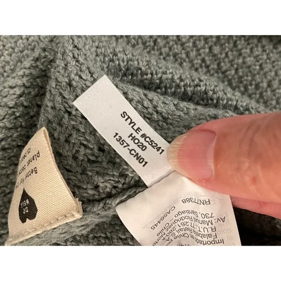 00127 - Madewell Off Grey-Green Waffle Knit High-Low Pullover Sweater S - Picture 9 of 11